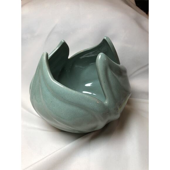 Vintage Van Briggle Pottery Lotus Swirl 6" Bowl Ming Blue - Picture 3 of 9